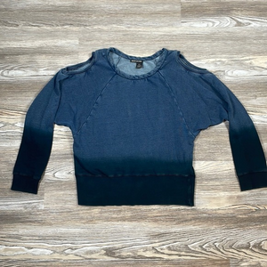 DKNY Jeans Denim‎ Top, Long Sleeve, Open Shoulders, Size Large
